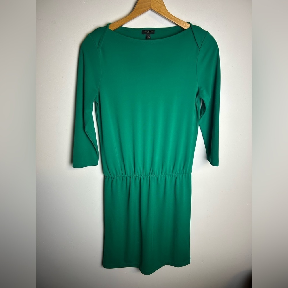 Talbots Midi dress Size MP Long Sleeve Green‎ comfortable